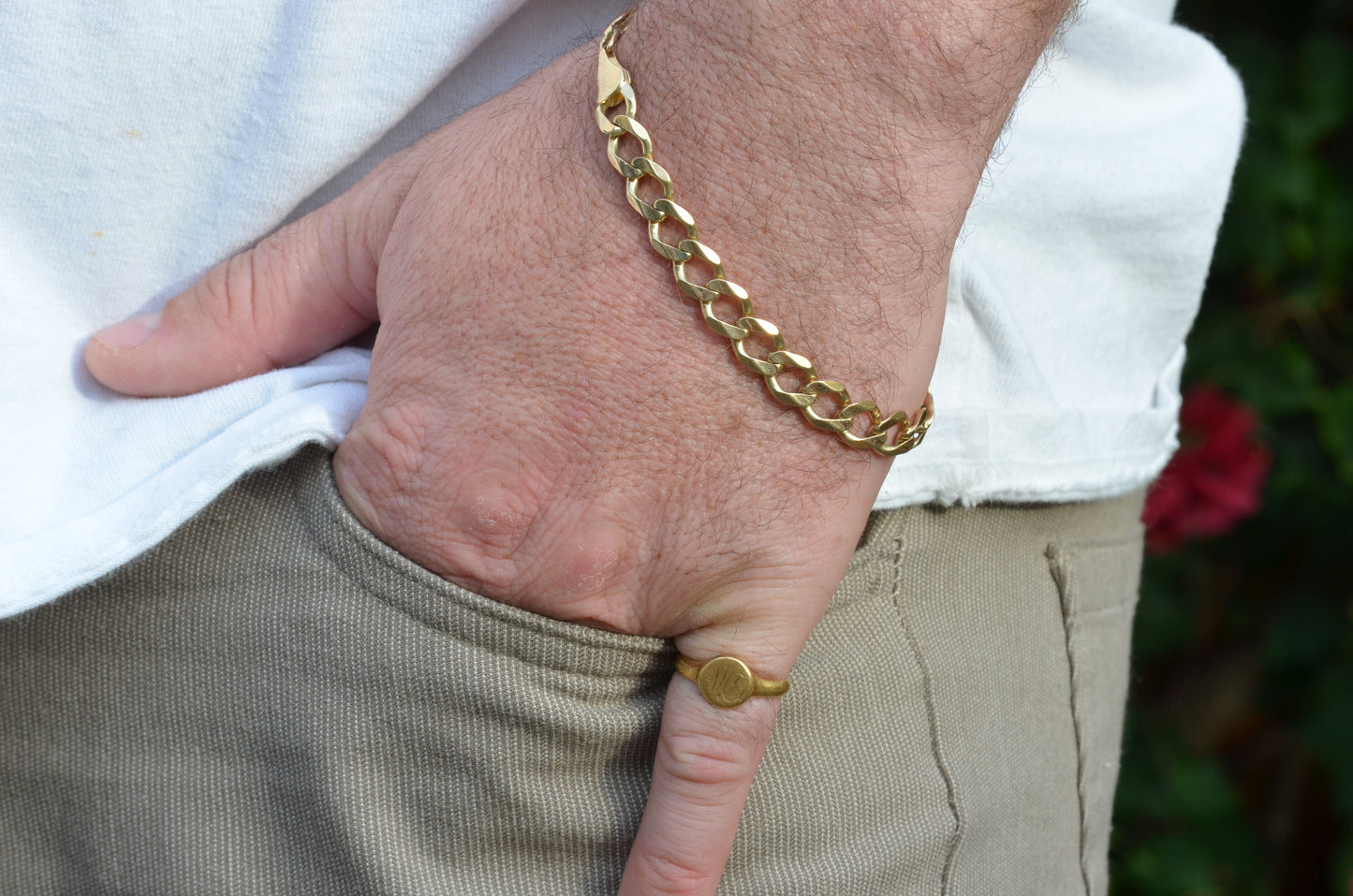 Angular Open Curb Vintage Bracelet