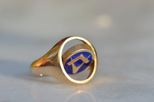 Vintage Masonic Swivel Signet Ring LAC