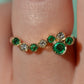 Avant-Garde Emerald and Diamond Tube Ring