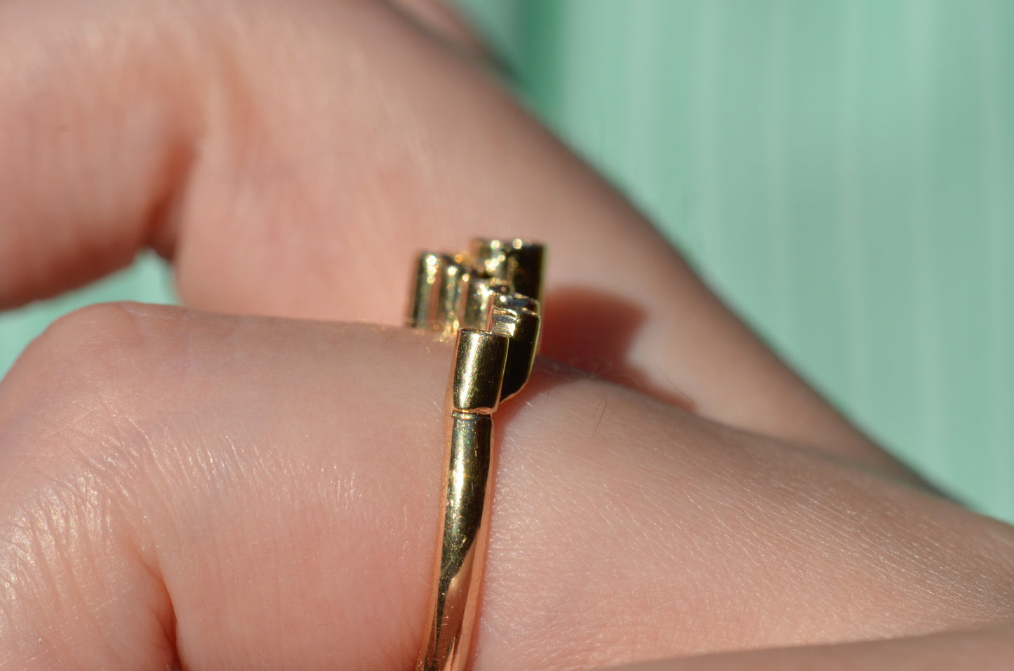 Avant-Garde Emerald and Diamond Tube Ring