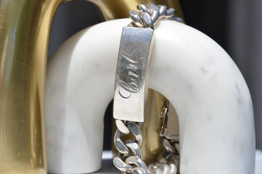 Mammoth Vintage Silver ID Bracelet