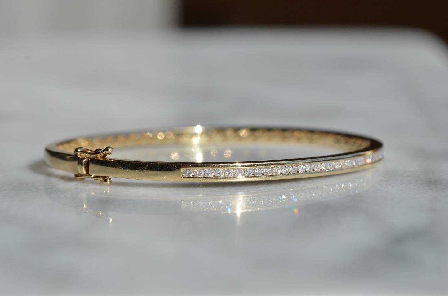 Classic Estate Channel Diamond Bangle