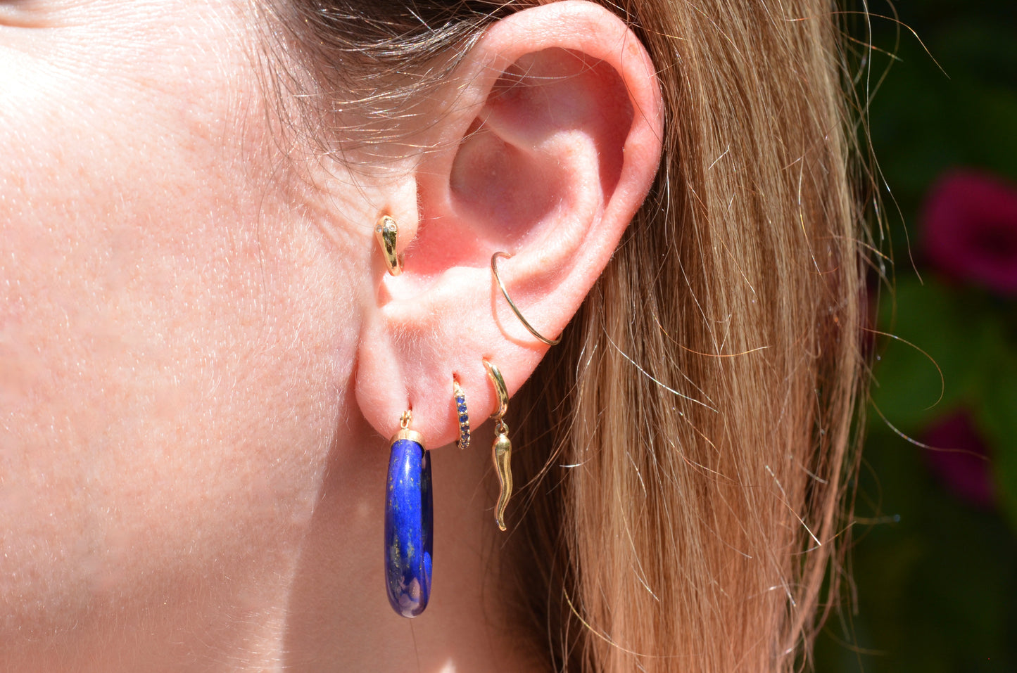 Dramatic Vintage Lapis Lazuli Hoops