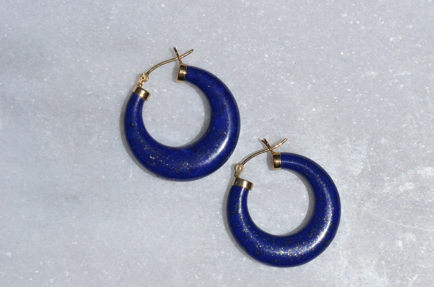 Dramatic Vintage Lapis Lazuli Hoops