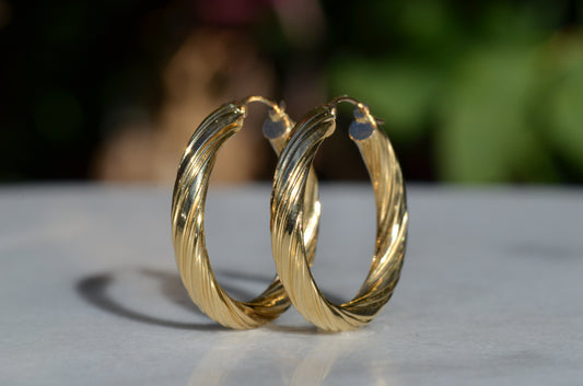 Large Twisted Vintage Hoops