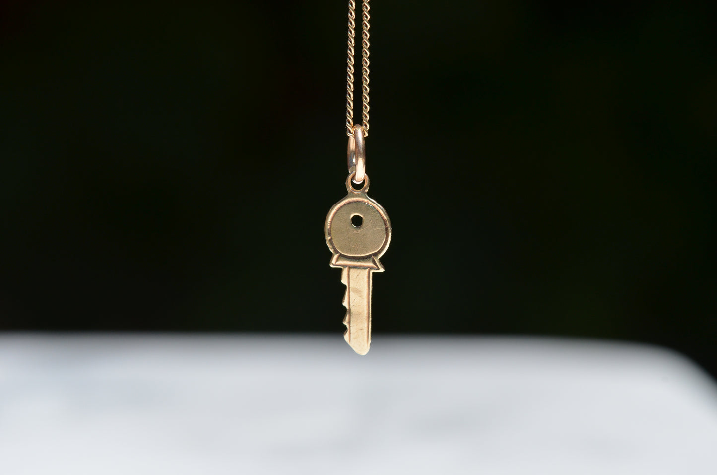 Tiny Mid Century Golden Key Charm