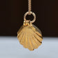 Textured Vintage Shell and Pearl Charm