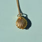 Textured Vintage Shell and Pearl Charm