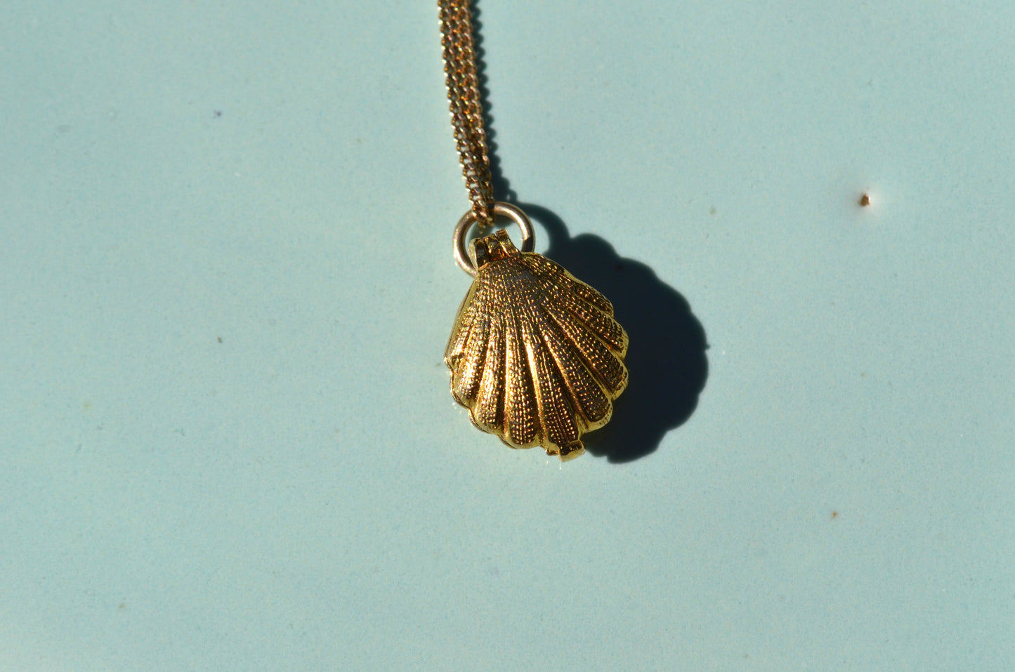 Textured Vintage Shell and Pearl Charm