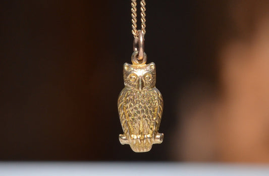 Petite Vintage Owl Charm