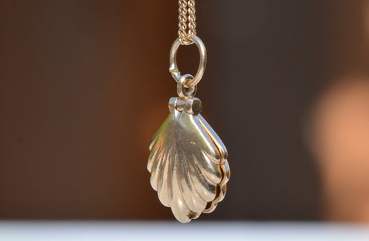 Smooth Vintage Shell and Pearl Charm