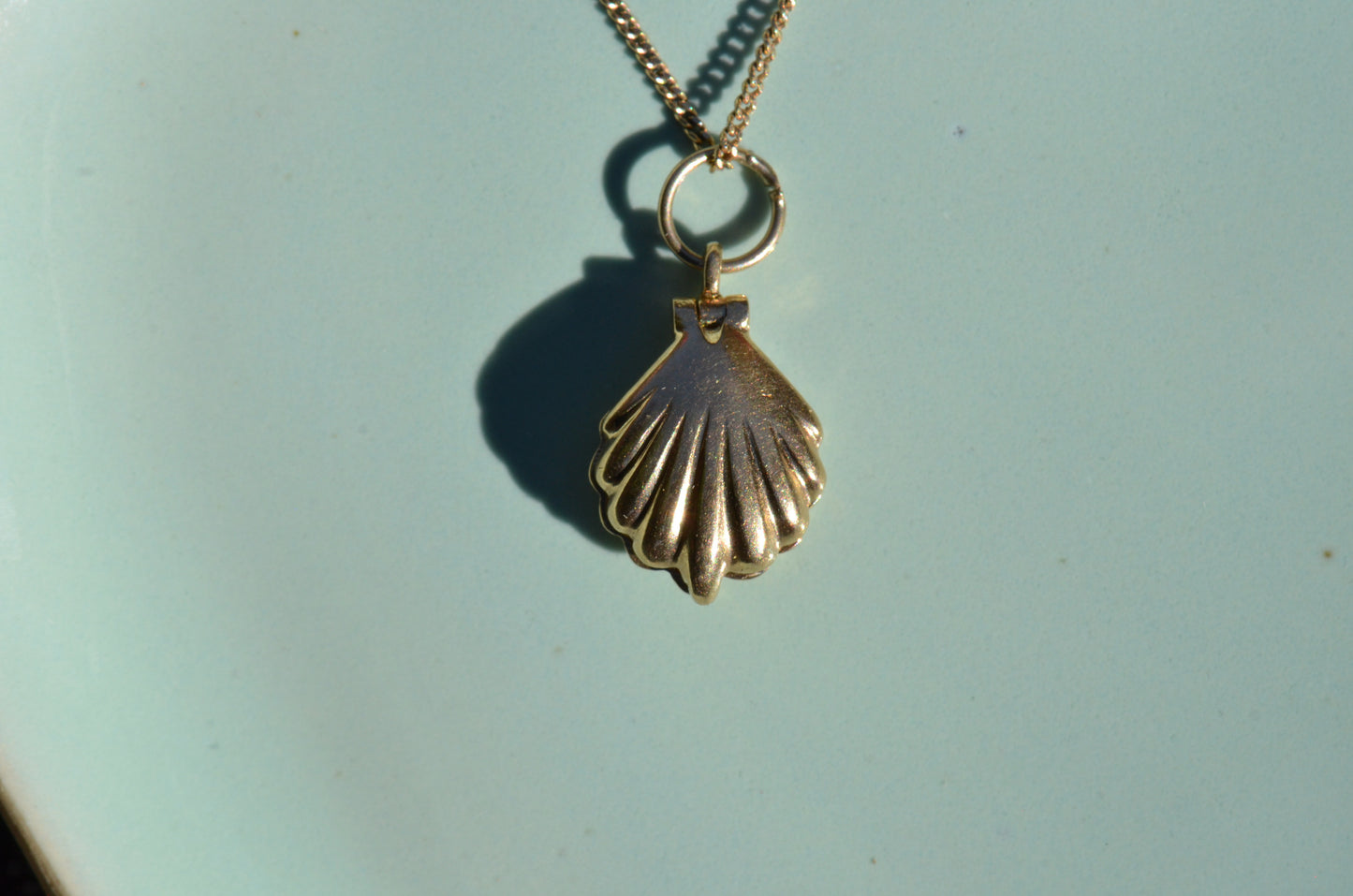 Smooth Vintage Shell and Pearl Charm