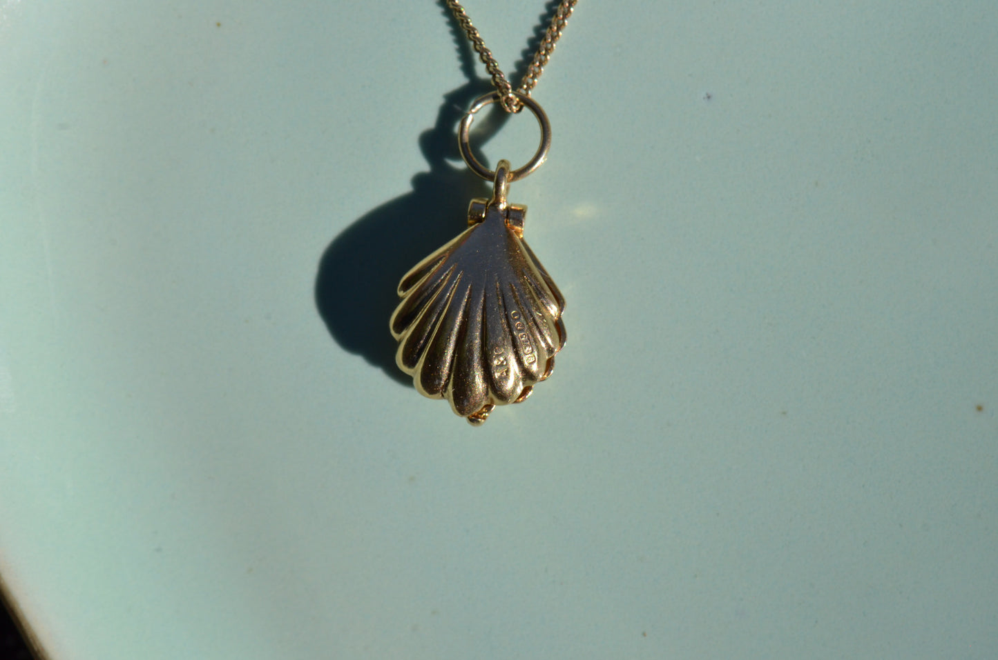 Smooth Vintage Shell and Pearl Charm