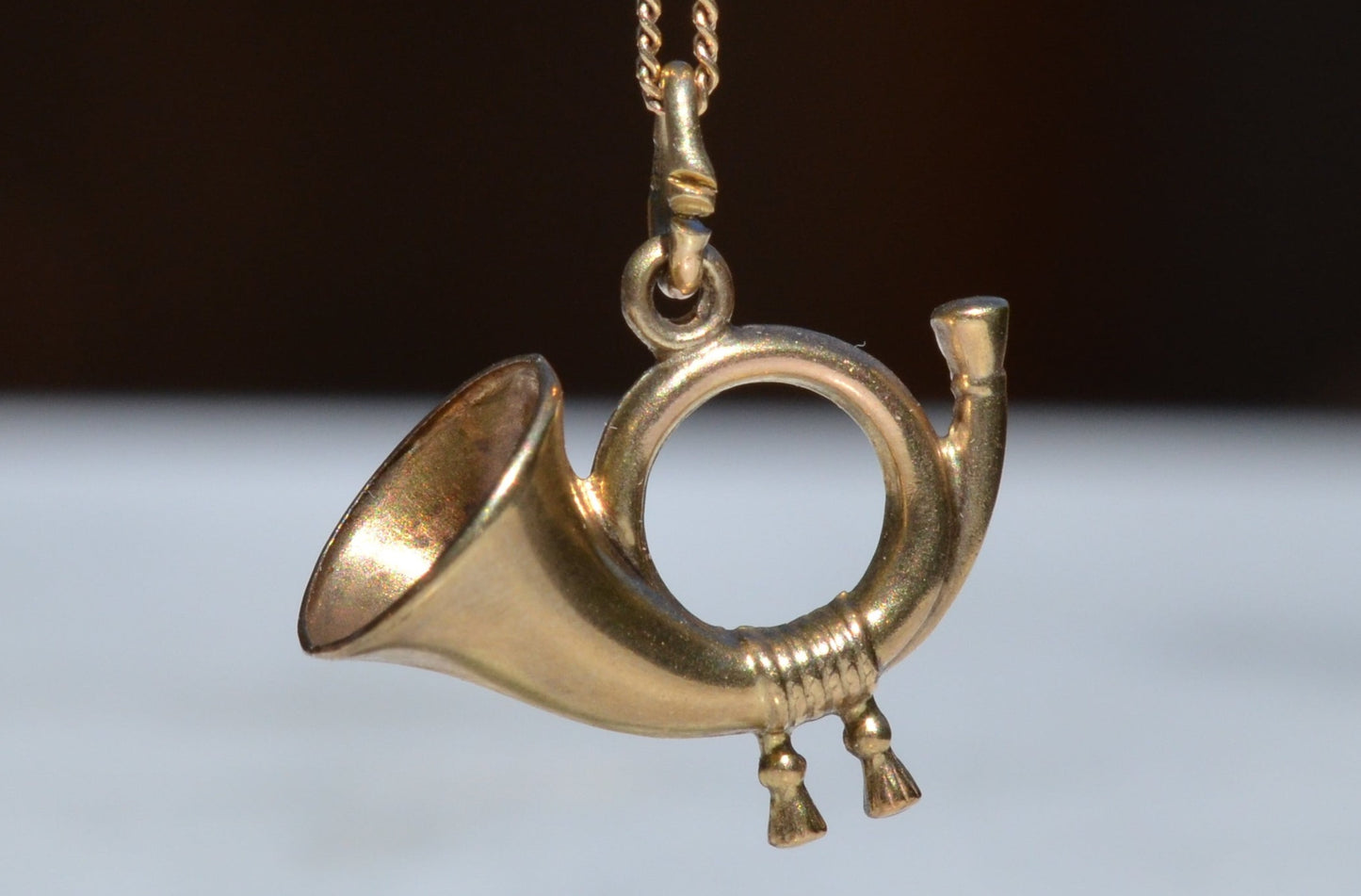 Bold Vintage Hunting Horn Charm