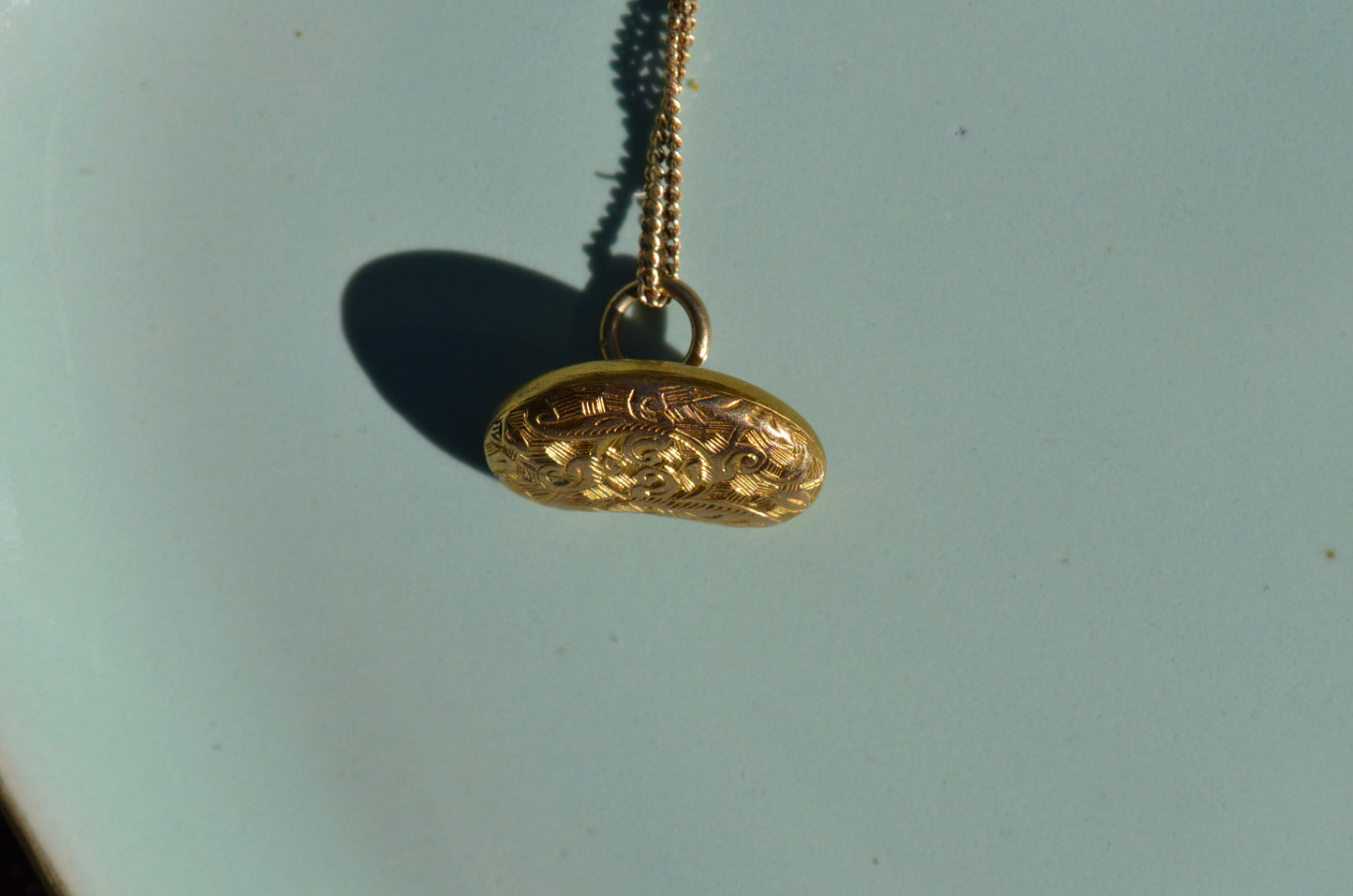 Antique Engraved Lucky Bean