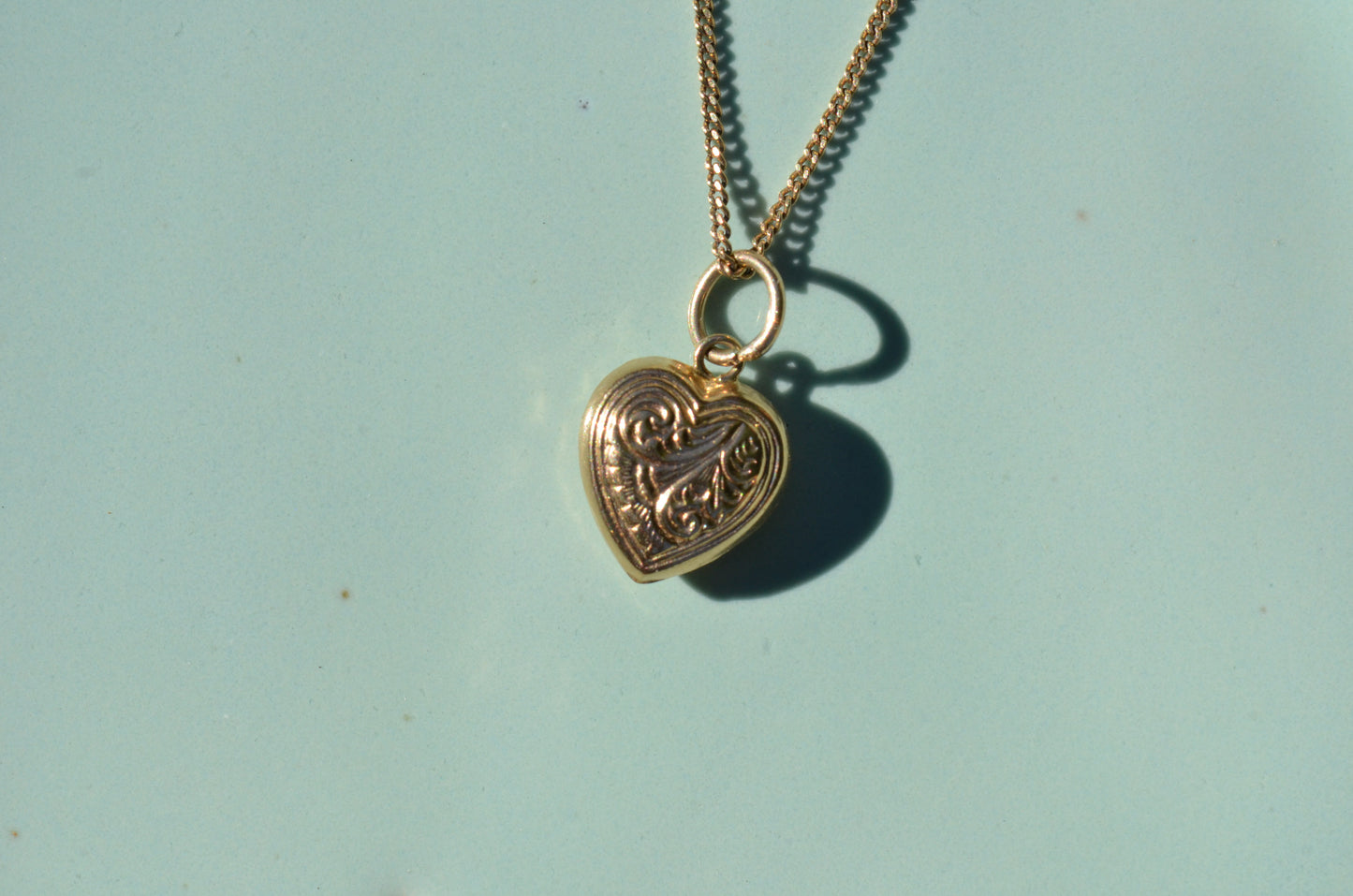 Puffy Vintage Heart Charm