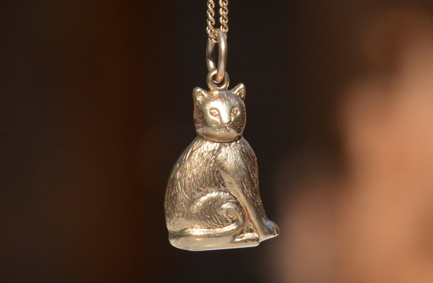 Coy Vintage Cat Charm