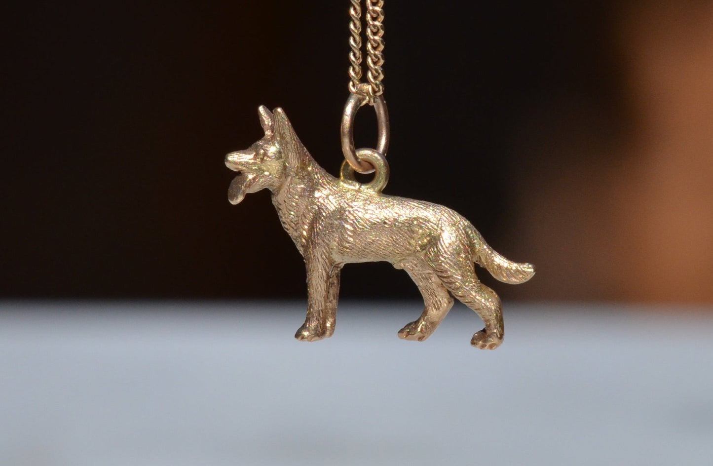 Alert Vintage German Shepherd Charm