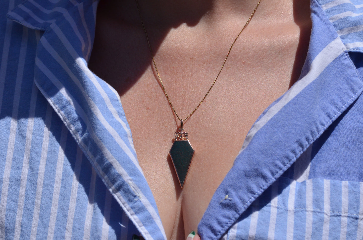 Bold Retro Double Sided Spear Pendant