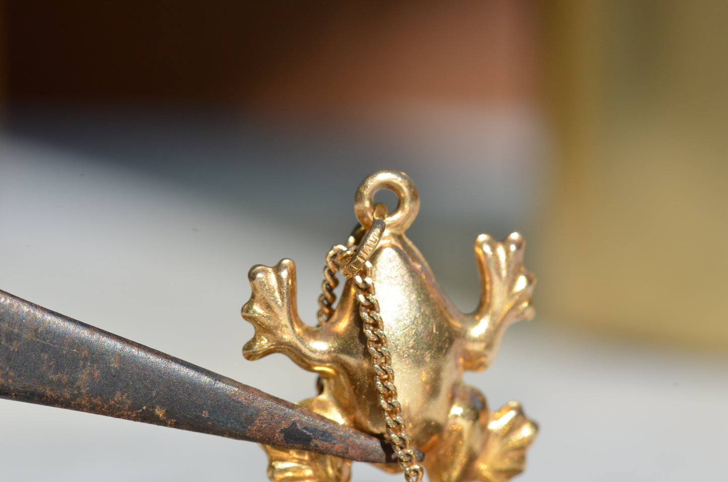 Puffy Vintage Frog Charm