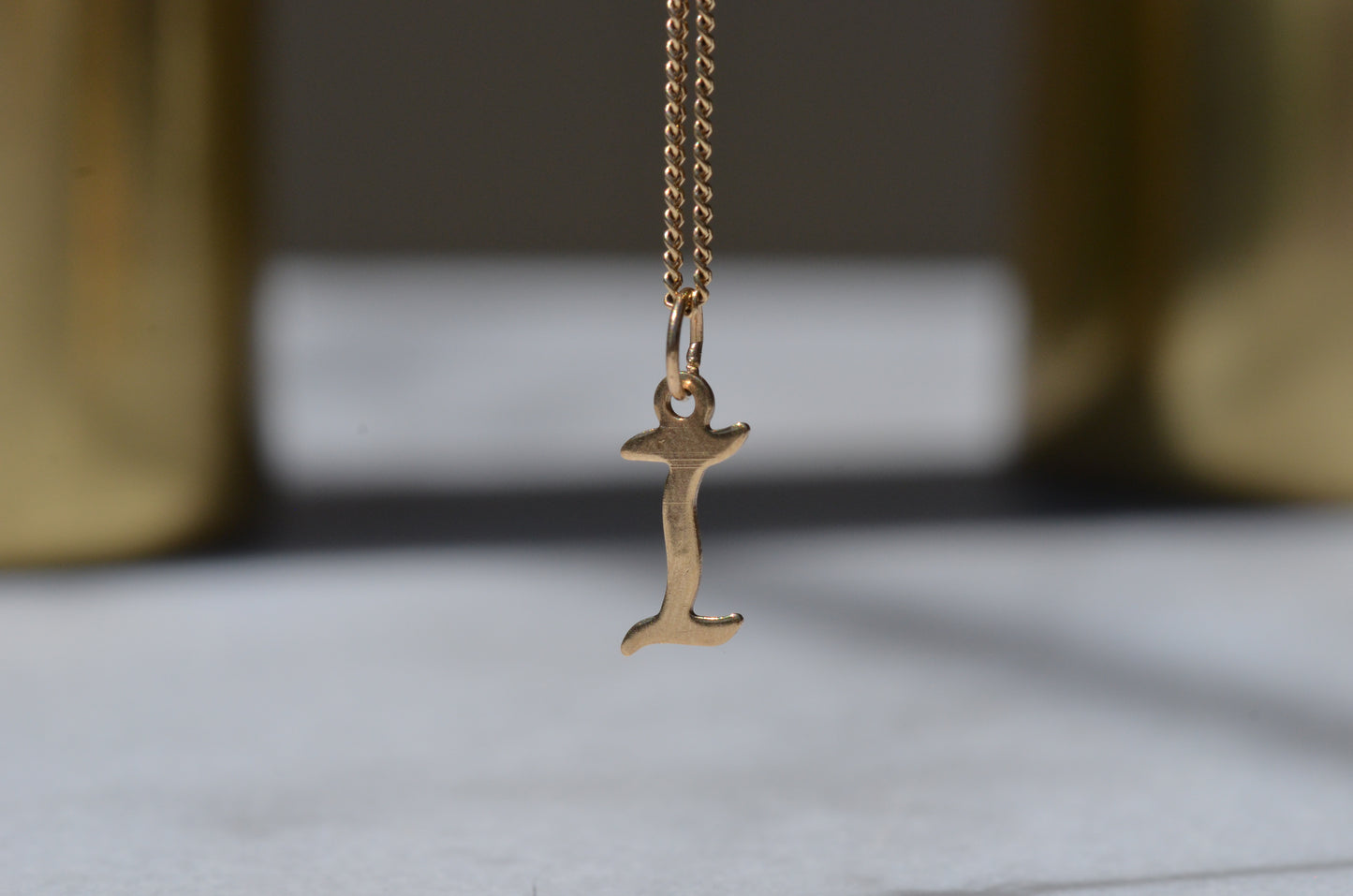 Dainty Vintage "I" Charm