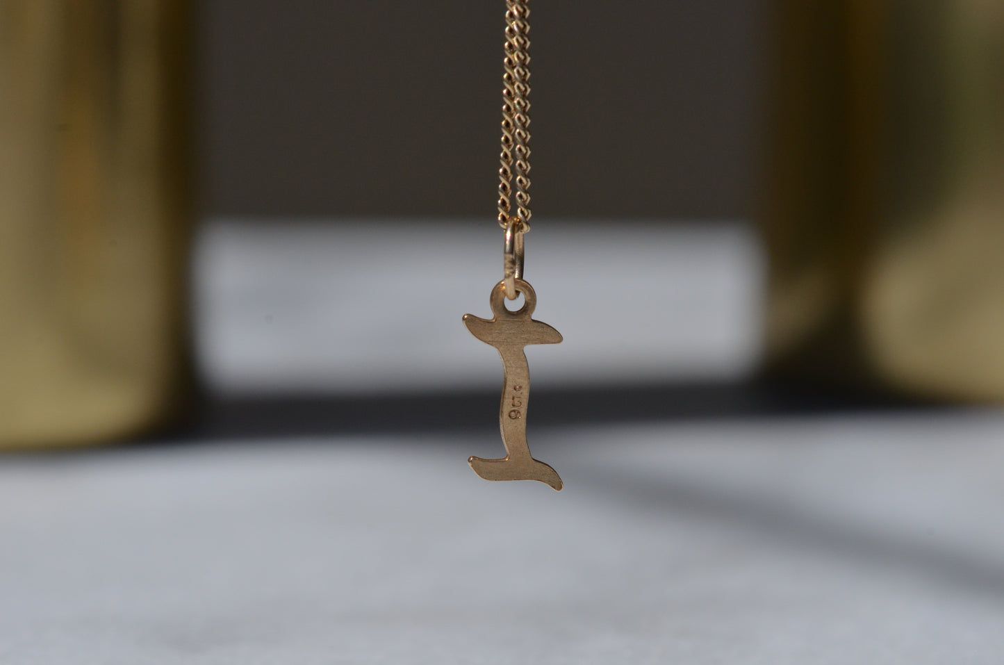 Dainty Vintage "I" Charm