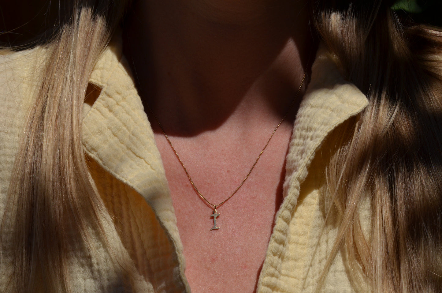 Dainty Vintage "I" Charm