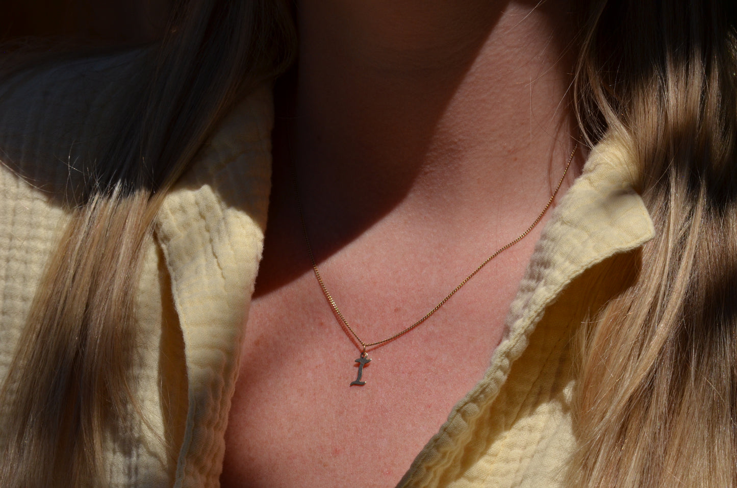 Dainty Vintage "I" Charm