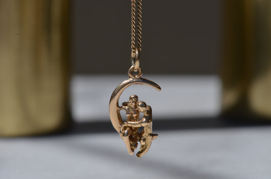 Amorous Vintage Moon Lovers Charm