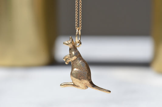 Vintage Gold Kangaroo Charm