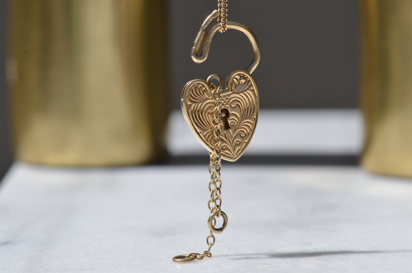 Fancy Engraved Vintage Heart Padlock 1971