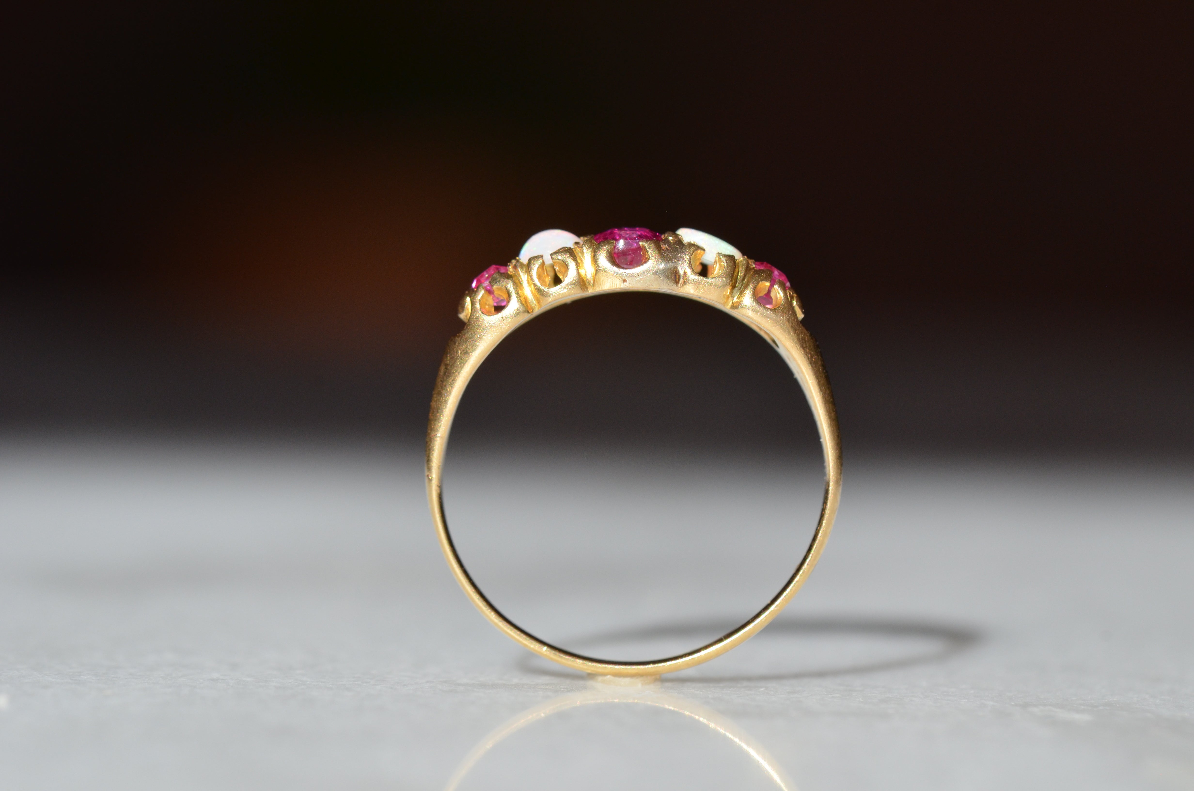 14kt Victorian hotsell Antique Ruby an opal ring