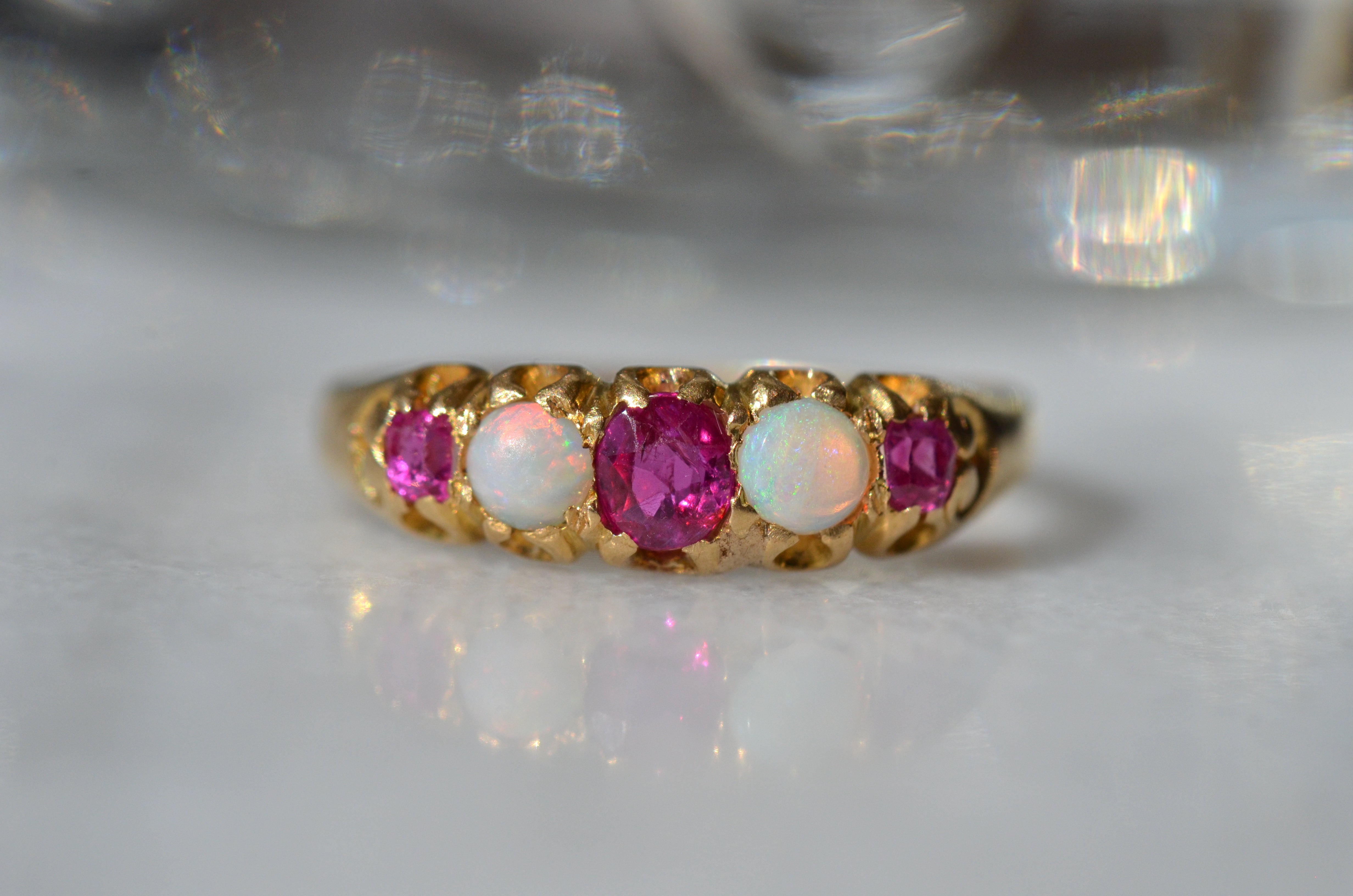 Ruby and hot sale opal jewelry