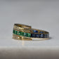 Dazzling Sapphire and Emerald Day and Night Flip Ring