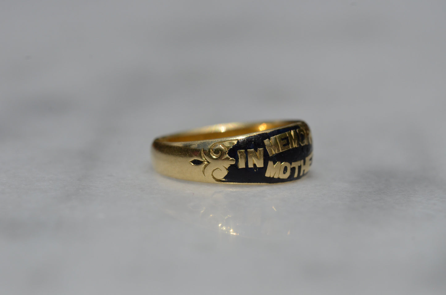 Poignant Victorian "Mother" Mourning Ring