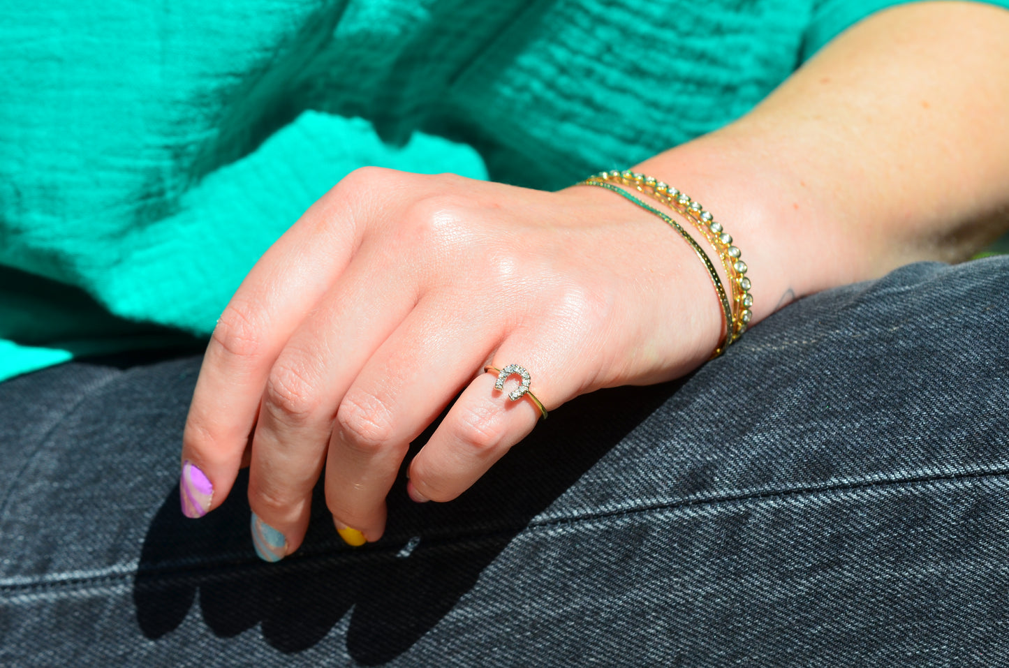 Sweet Vintage Diamond Horseshoe Ring