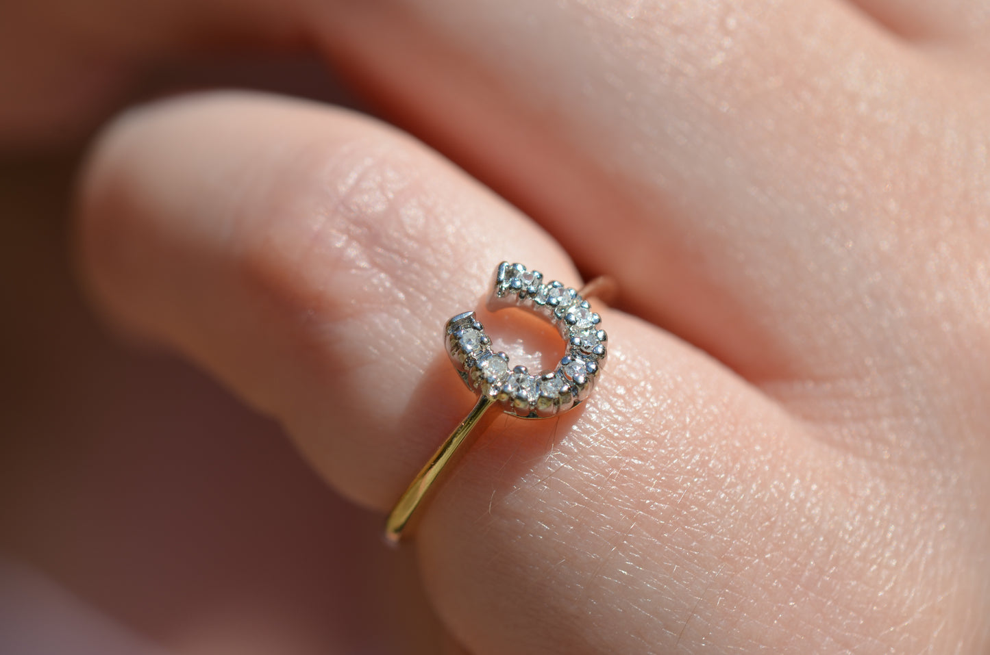 Sweet Vintage Diamond Horseshoe Ring