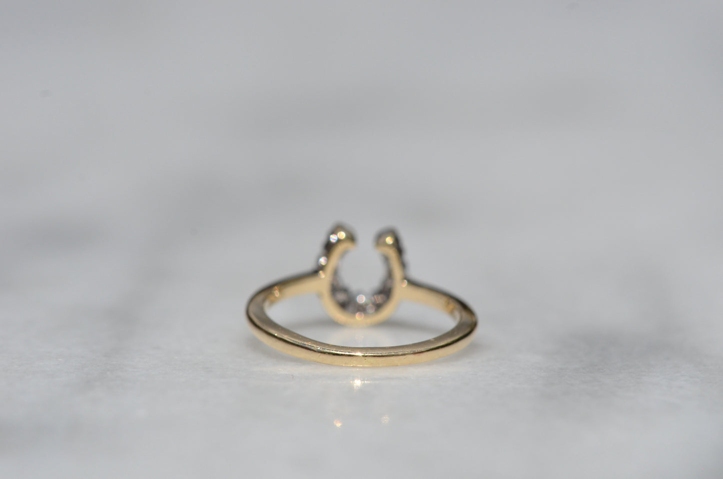 Sweet Vintage Diamond Horseshoe Ring