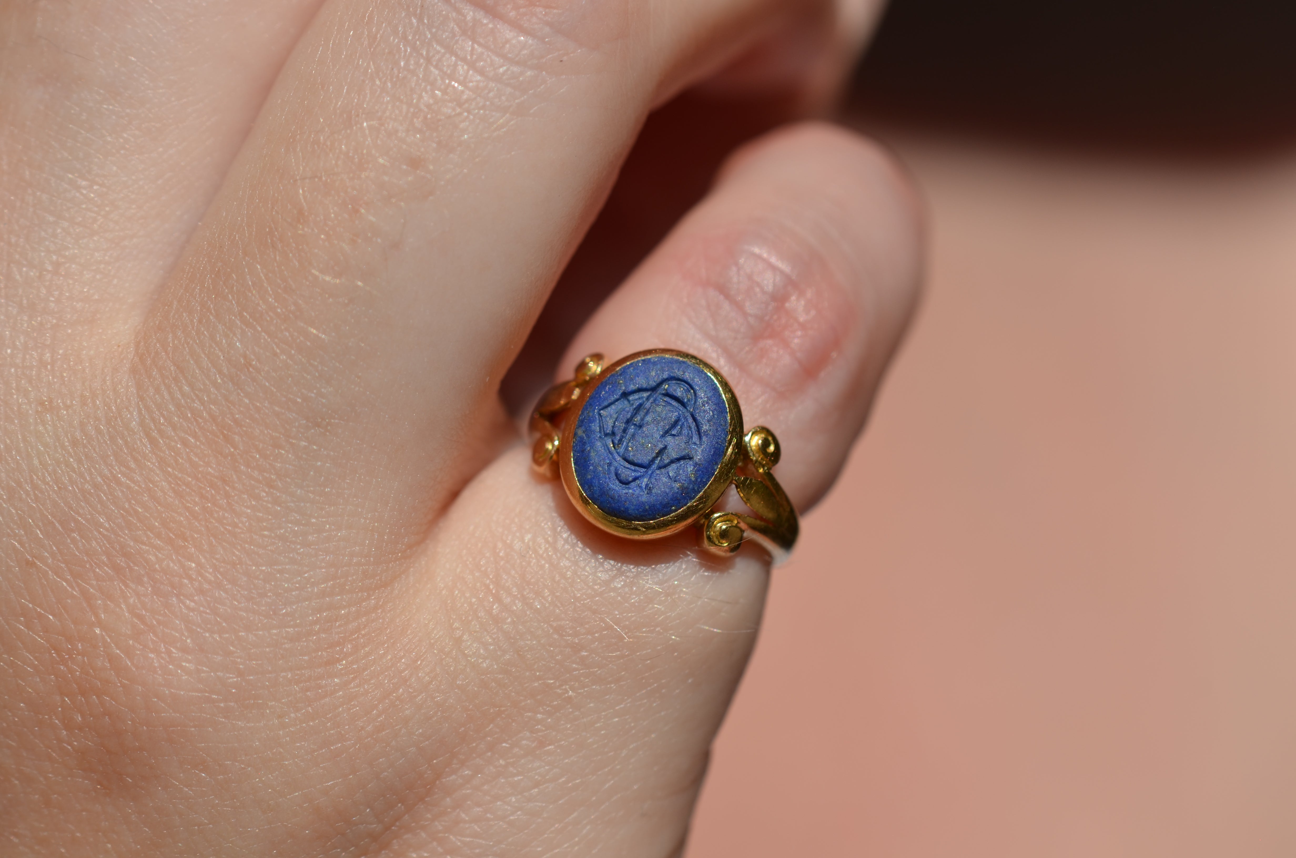 Lapis hot sale signet ring