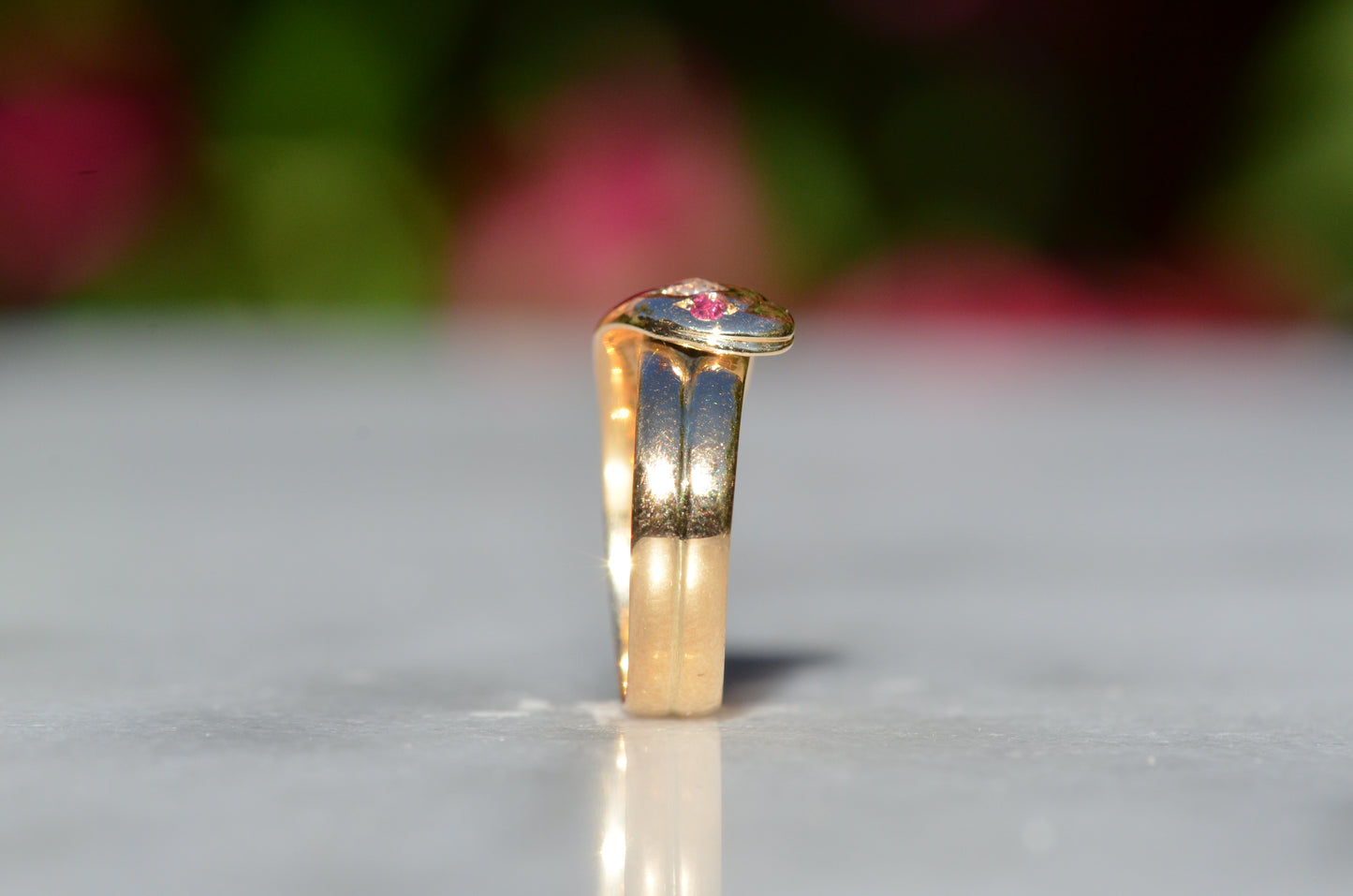 Enchanting Edwardian Ruby and Diamond Snake Ring