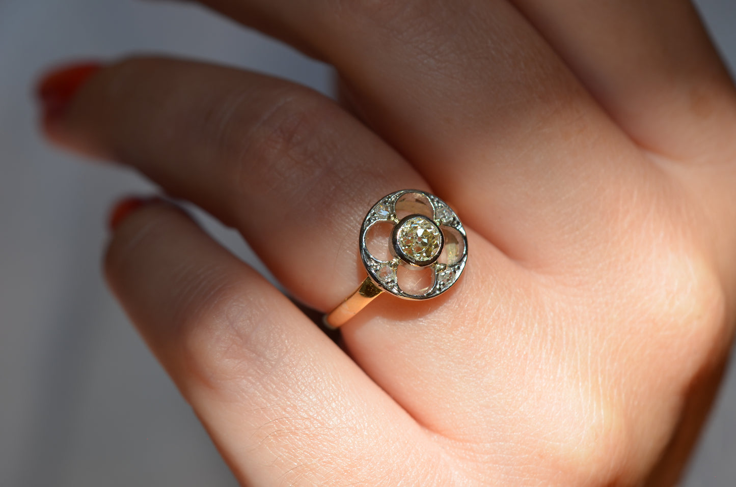 Darling Edwardian Clover Diamond Ring