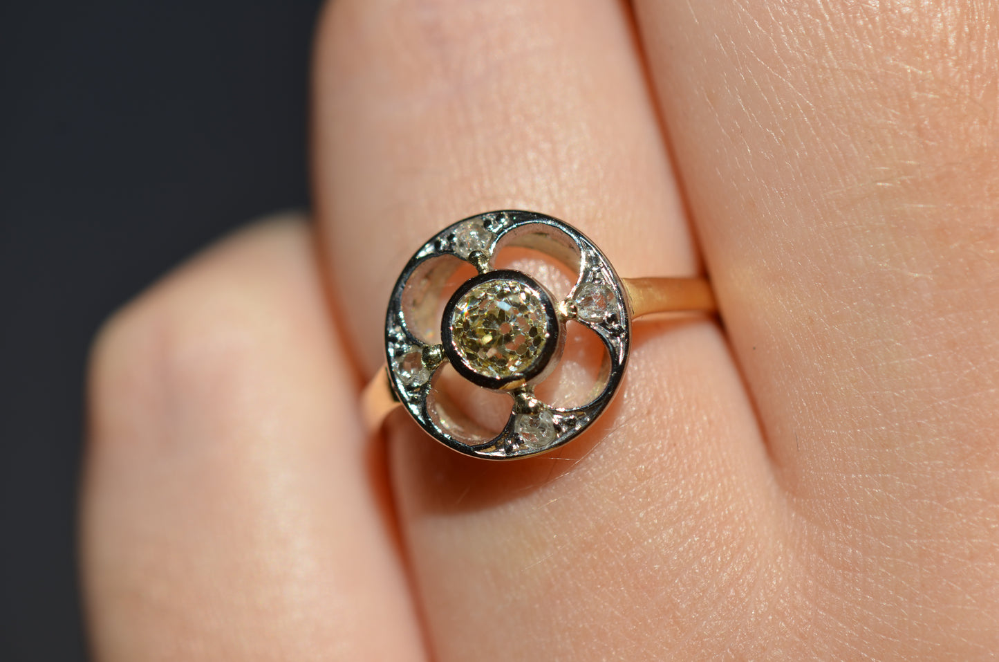 Darling Edwardian Clover Diamond Ring