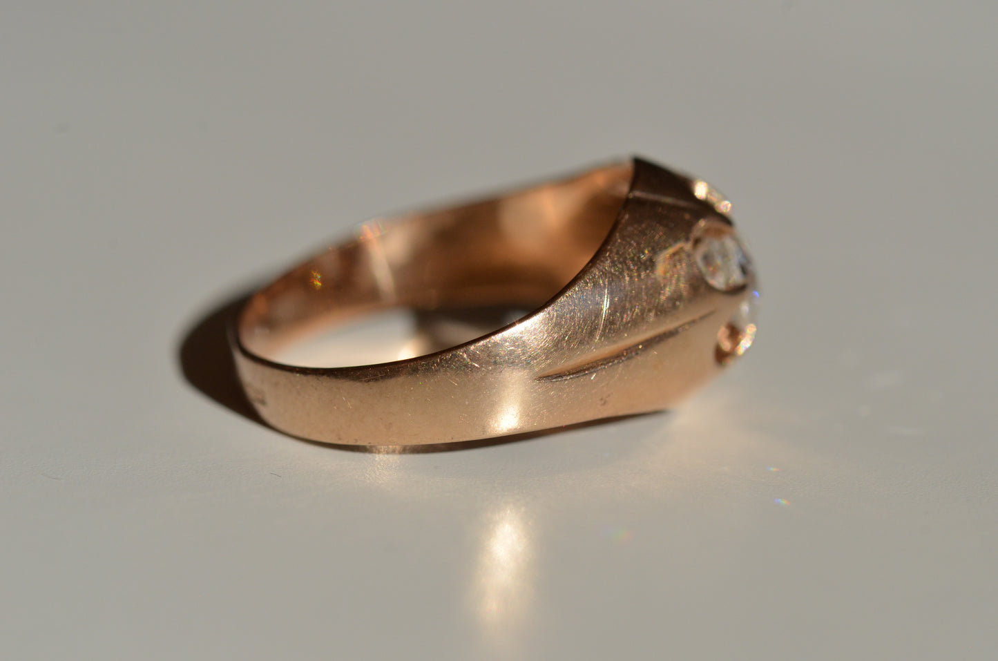 Warm Vintage Old Mine Belcher Ring