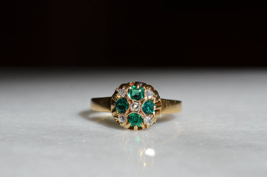 Verdant Antique Cluster Ring