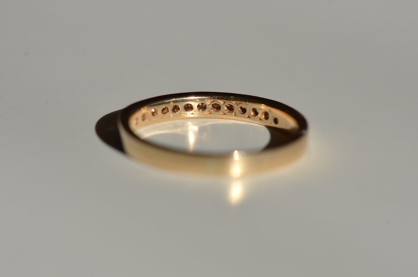 Slim Vintage Channel Half Eternity Band