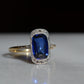 Vivid Art Deco Synthetic Sapphire Ring