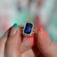 Vivid Art Deco Synthetic Sapphire Ring