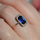 Vivid Art Deco Synthetic Sapphire Ring