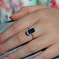 Vivid Art Deco Synthetic Sapphire Ring