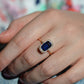 Vivid Art Deco Synthetic Sapphire Ring